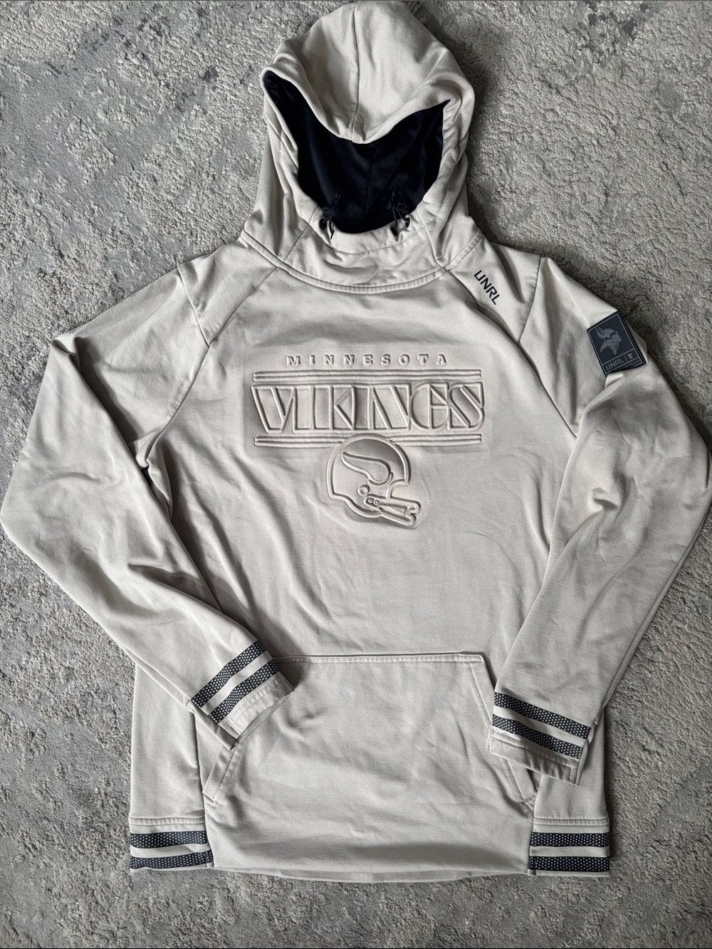Minnesota Vikings Light Gray Pullover Hoodie - SIZE YL UNRL
